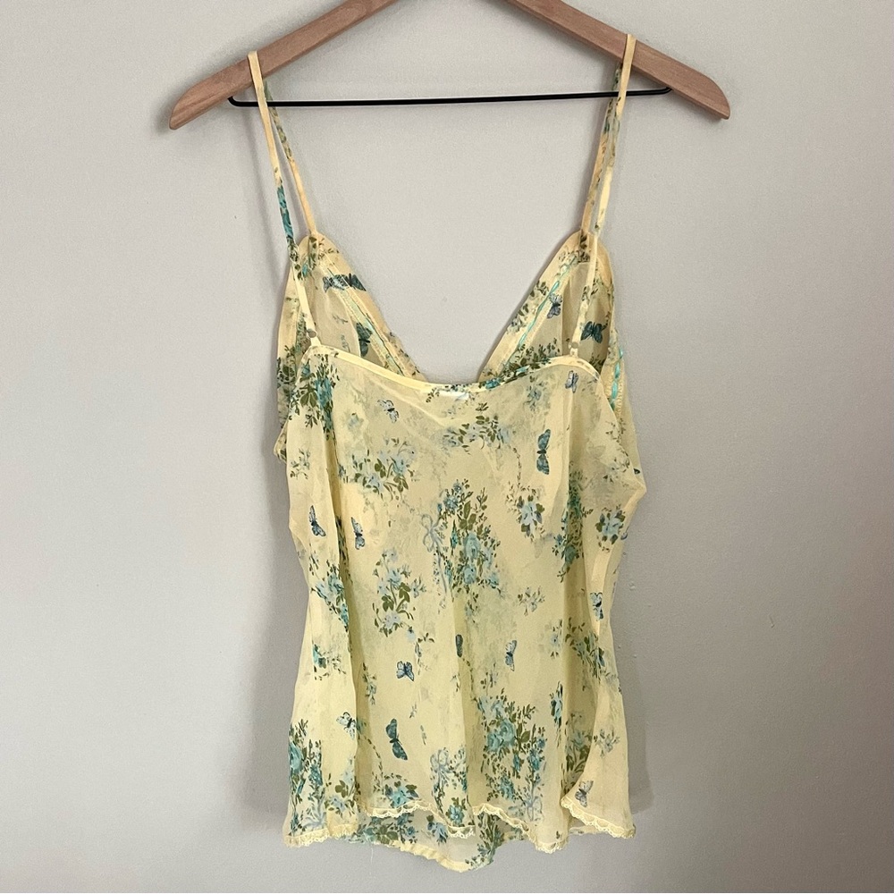 Yellow Floral Sheer Tank Large - Picture 3 of 5